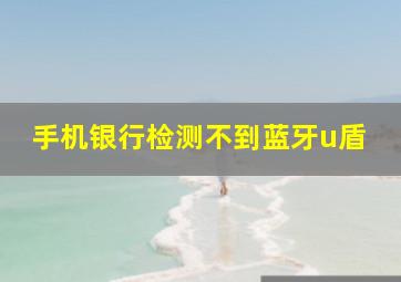 手机银行检测不到蓝牙u盾