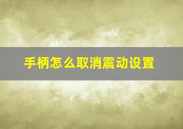 手柄怎么取消震动设置