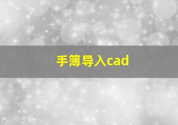 手簿导入cad