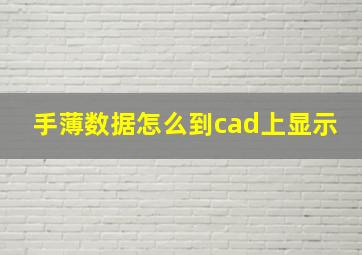 手薄数据怎么到cad上显示