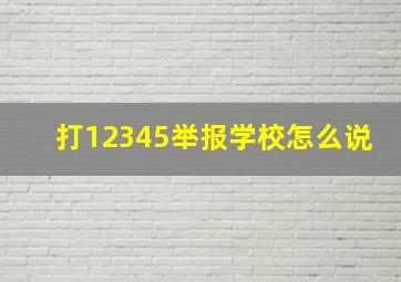 打12345举报学校怎么说