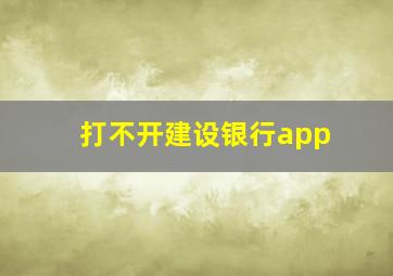 打不开建设银行app