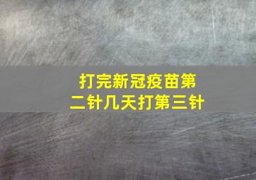 打完新冠疫苗第二针几天打第三针