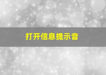 打开信息提示音