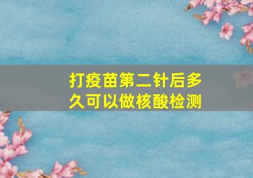 打疫苗第二针后多久可以做核酸检测