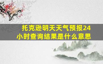 托克逊明天天气预报24小时查询结果是什么意思