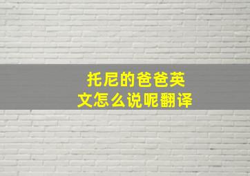 托尼的爸爸英文怎么说呢翻译