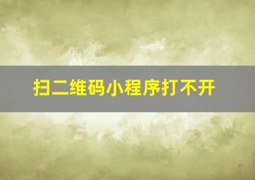 扫二维码小程序打不开