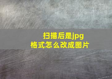 扫描后是jpg格式怎么改成图片