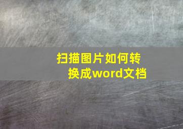 扫描图片如何转换成word文档