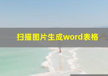 扫描图片生成word表格