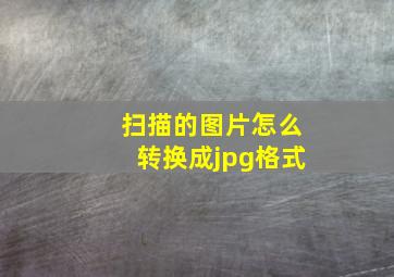 扫描的图片怎么转换成jpg格式