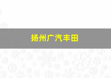 扬州广汽丰田