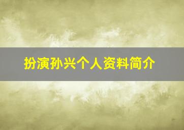 扮演孙兴个人资料简介