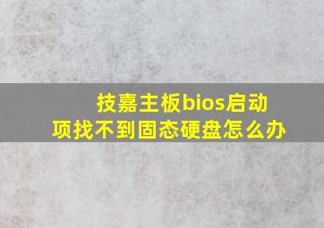 技嘉主板bios启动项找不到固态硬盘怎么办