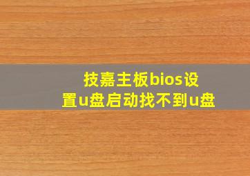 技嘉主板bios设置u盘启动找不到u盘