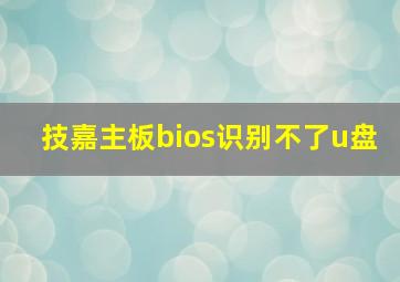 技嘉主板bios识别不了u盘