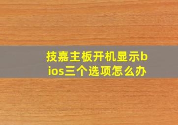 技嘉主板开机显示bios三个选项怎么办