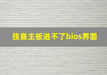 技嘉主板进不了bios界面