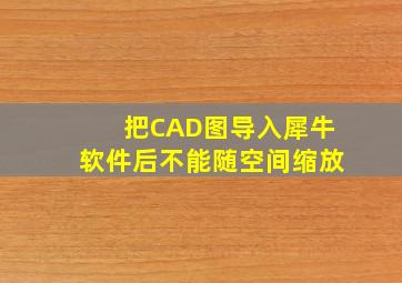 把CAD图导入犀牛软件后不能随空间缩放