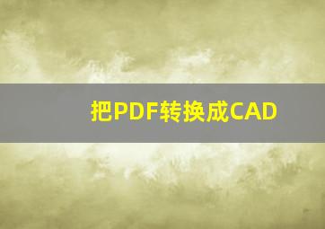 把PDF转换成CAD