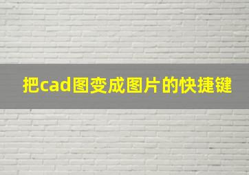 把cad图变成图片的快捷键