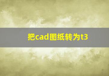 把cad图纸转为t3