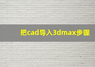 把cad导入3dmax步骤