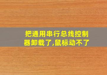 把通用串行总线控制器卸载了,鼠标动不了