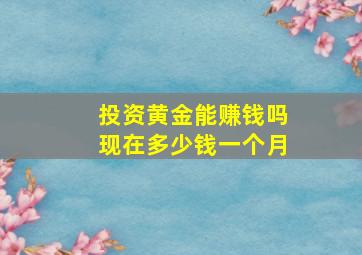 投资黄金能赚钱吗现在多少钱一个月