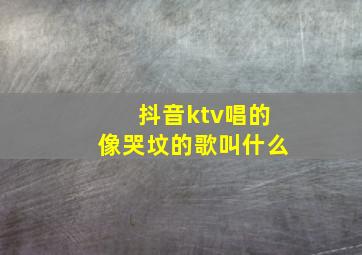 抖音ktv唱的像哭坟的歌叫什么