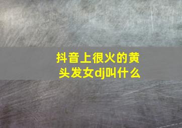 抖音上很火的黄头发女dj叫什么