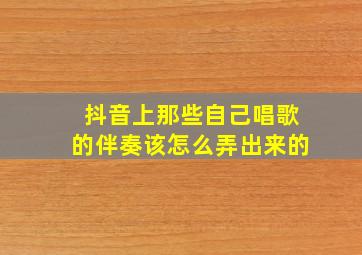 抖音上那些自己唱歌的伴奏该怎么弄出来的