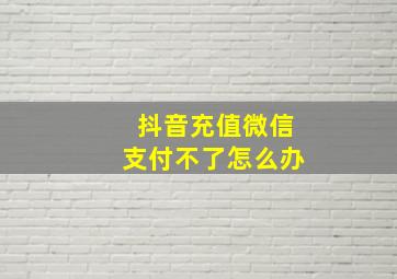 抖音充值微信支付不了怎么办