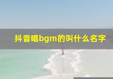 抖音唱bgm的叫什么名字