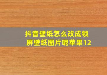 抖音壁纸怎么改成锁屏壁纸图片呢苹果12