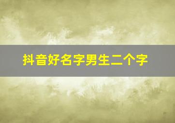 抖音好名字男生二个字