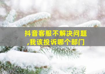 抖音客服不解决问题,我该投诉哪个部门