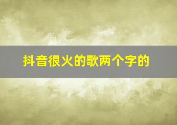 抖音很火的歌两个字的