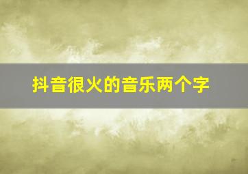 抖音很火的音乐两个字