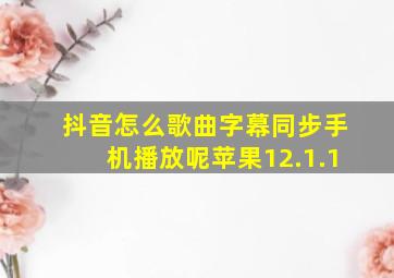 抖音怎么歌曲字幕同步手机播放呢苹果12.1.1