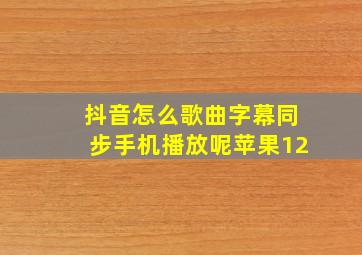 抖音怎么歌曲字幕同步手机播放呢苹果12