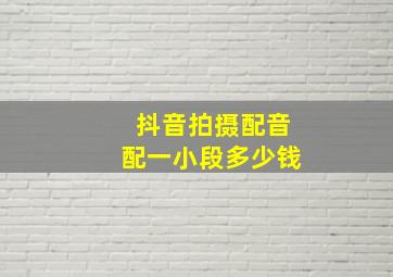 抖音拍摄配音配一小段多少钱