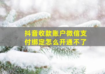 抖音收款账户微信支付绑定怎么开通不了