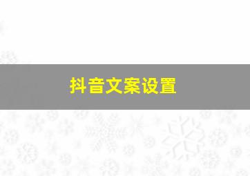 抖音文案设置