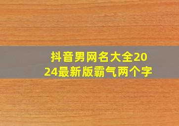 抖音男网名大全2024最新版霸气两个字