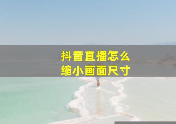 抖音直播怎么缩小画面尺寸