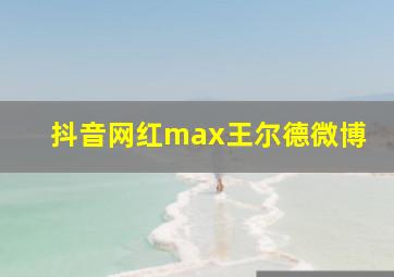 抖音网红max王尔德微博