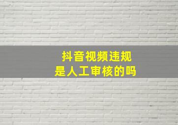 抖音视频违规是人工审核的吗