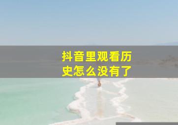 抖音里观看历史怎么没有了